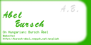 abel bursch business card